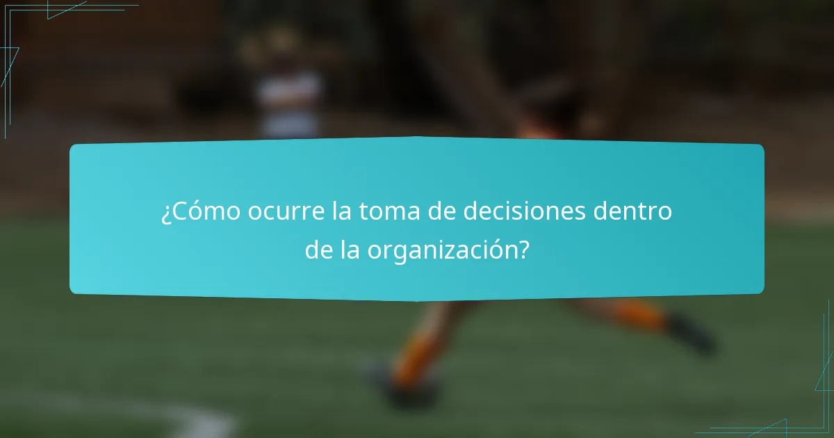 ¿Cómo ocurre la toma de decisiones dentro de la organización?
