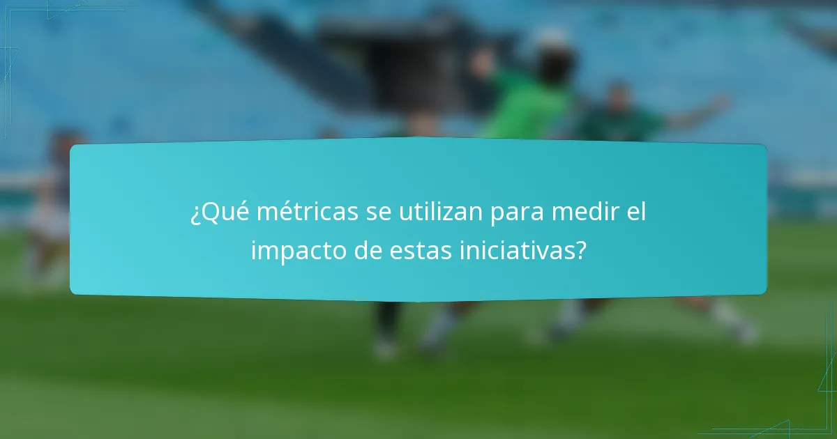 ¿Qué métricas se utilizan para medir el impacto de estas iniciativas?