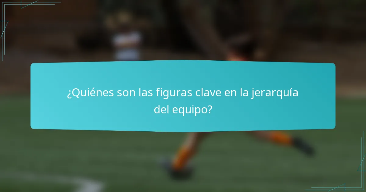 ¿Quiénes son las figuras clave en la jerarquía del equipo?